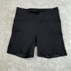 Lululemon Black High Waisted Biker Short Reflective Zip Pocket